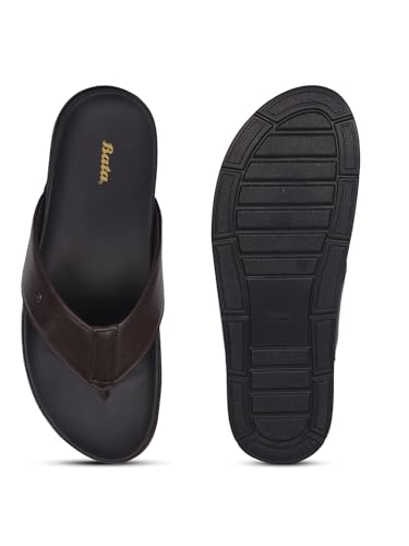 Image of Bata Men's Formal Thong Slipper, Stylish Dress Sandal, Comfortable Footwear, Premium -Quality Leather, Trendy Casual Design, Durable & Elegant, Perfect for Office & Casual Wear, Classic Thong Sandal