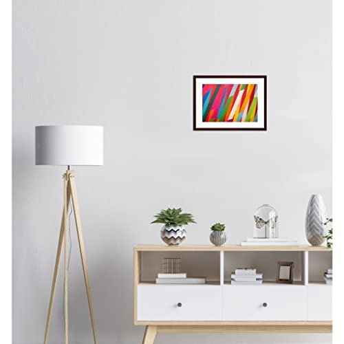 Tableau abstrait Lightning coloré encadré bois pour votre bureau