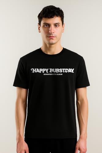 Image of Seventeen The Burstday Dare or Death Cotton T-Shirt, Regular Fit, Round Neck, Half Sleeve, Black, Unisex