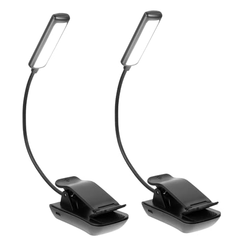 KALLORY 2Sets Rechargeable Music Clip Light LED Book Lamp with Flexible Arm Portable Design for Piano Orchestra and Reading