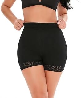 Women's Lace Trim Cycling Shorts, Black, Mid Rise, Cotton Blend, Above Knee Length, Slim Fit, Stretchable Biker Shorts for... Price In India