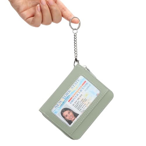 Image of GAEKEAO Wallet Women RFID Blocking Leather Credit Card Holder Compact Small Womens Wallet with ID Window Zipper Coin Pocket