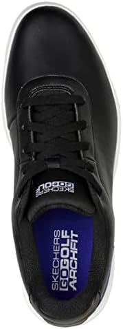 Skechers Men's Drive 5 Arch Fit Spikeless Waterproof Golf Shoe Sneaker, Black/White, 9 | Image 2
