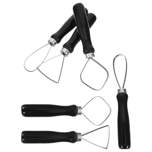 OFFSCH 6 Herramientas para Esculpir Arcilla Mango de Madera, Raspador Borde Dentado, Herramientas para Modelado y Tallado de Cerámica, Juego de 6 Piezas para Arte y Manualidades