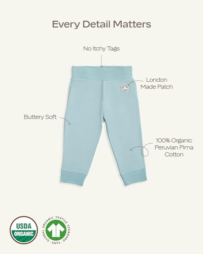 MON CHOU Organic Cotton Baby Pants - 100% Pima Cotton - Lightweight and Breathable Infant Pants for All Seasons - Ultra Soft, Luxury Ribbed Baby Leggings (Bloom, 3-6)2
