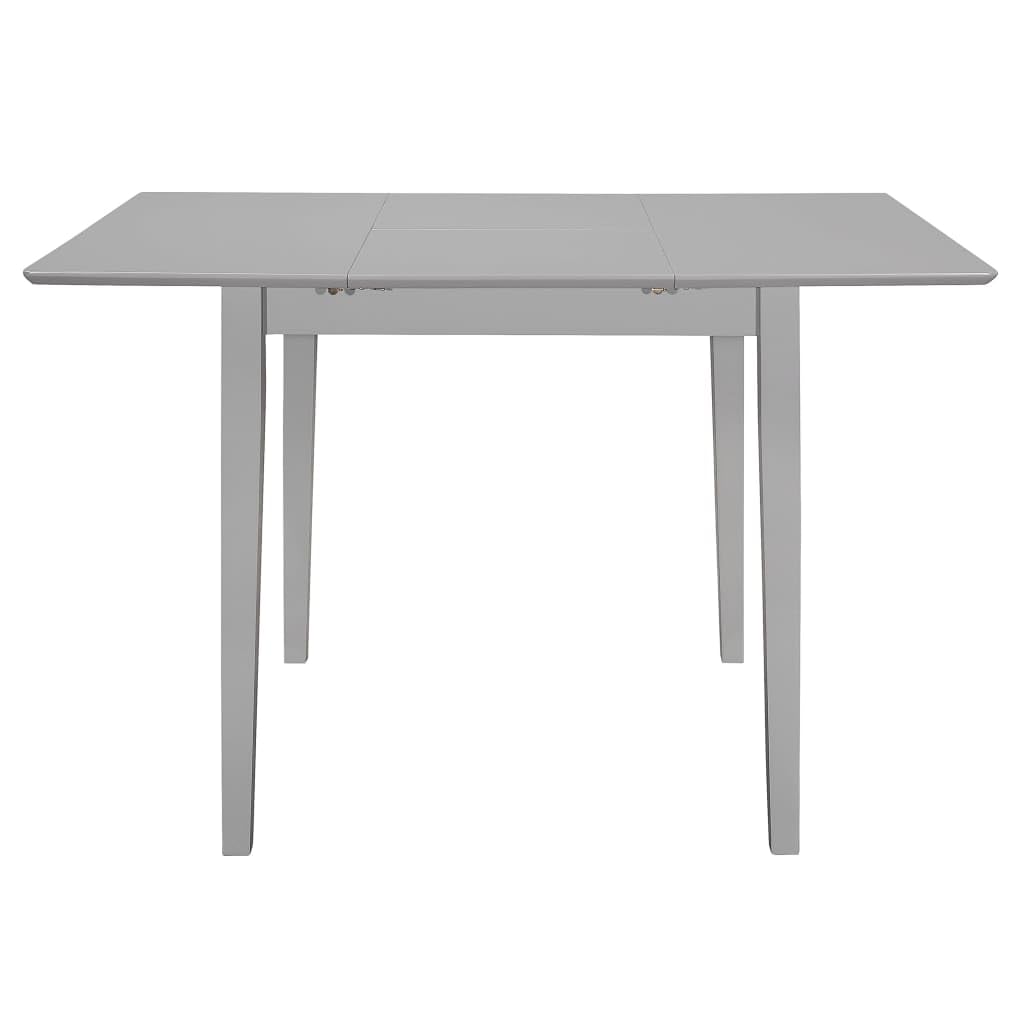 Generisch Ensemble de salle à manger 3 pièces, table extensible, 2 chaises, gris