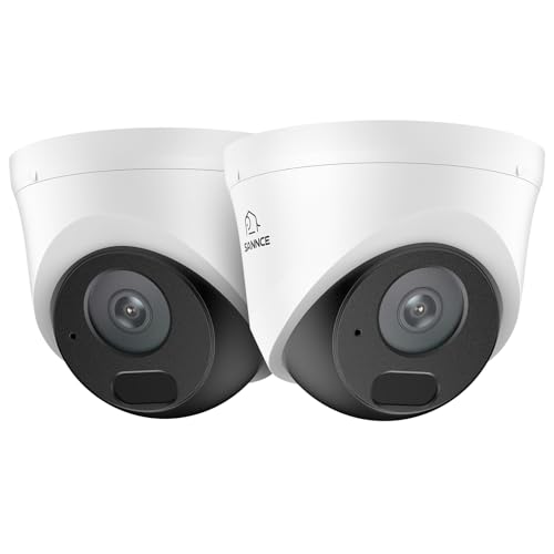 Image of SANNCE 2K 3MP Super HD PoE IP Security Camera - 100ft Dual IR Night Vision, Human and Vehicle Detection, IP67 Weatherproof, H.265+ Dome Surveillance Camera for Indoor Outdoor (2 Pack)