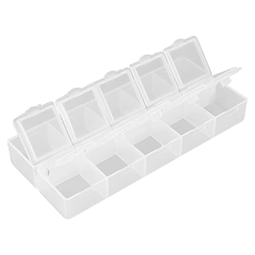 Image of Bead Organizer,Yinhing Compartment Organizer Box,Grid Organizer Box, Container Box, Nail Bead Storage, Grid Storage Organizer, 10 Compartment Storage Container