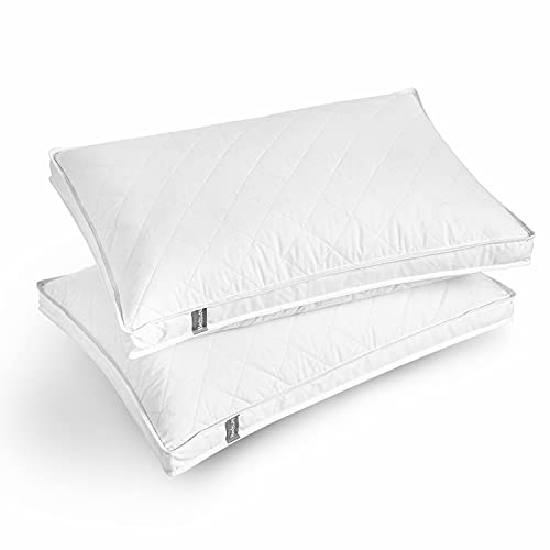 Bedsure Goose Down Pillows - Feather Pillows Inserts Bed Pillows for Sleeping with 100% Cotton Shell, Set of 2 (NewQueen, White) Bedsure Goose Down Pillows - Feather Pillows Inserts Bed Pillows for Sleeping with 100% Cotton Shell, Set of 2 (NewQueen, White)