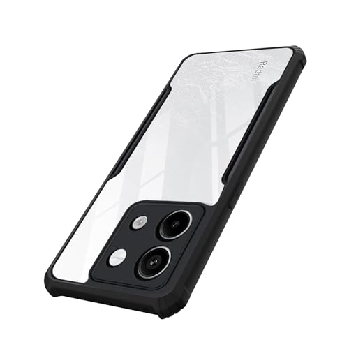 Amazon Brand Solimo Shockproof Crystal Clear Back Cover for Redmi Note 13 5G | 360 Degree Protection | Transparent Redmi Note 13 5G Back Cover Case (PC & TPU, Black Bumper) (B0CY9F89M9) Amazon Price History, Amazon Price Tracker