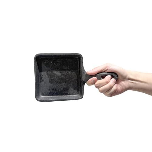 Image of 5-Inch square Cast Iron Skillet, Pre-Seasoned Cast-Iron Frying Pan with Teardrop Handle - Oven, Stovetop, Grill & Campfire Use Durable, Non-Toxic, Even-Heating Cookware - Black