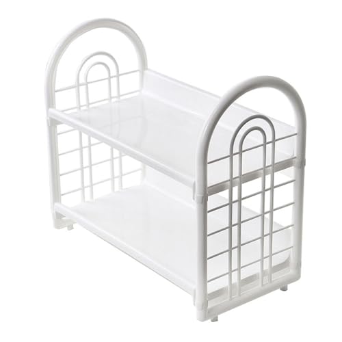ANKROYU Rack de Almacenamiento de Escritorio Organizador Minimalista de Doble Capa Moderna para el Estante de Mesa de plástico Dormitorio de Oficina