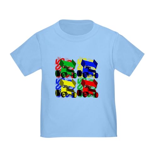 CafePress Marilyn Sprints Primary Toddler T Shirt Toddler Graphic Tee, 100% Cotton Baby Blue