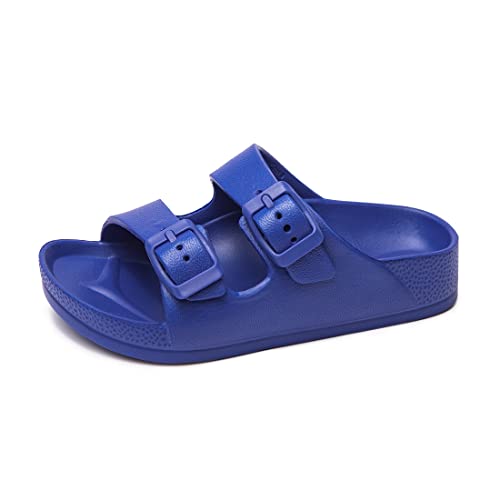 Image of FUNKYMONKEY Kids EVA Slides Waterproof Slip-on Pool Sandals for Boys Girls | Lightweight Plastic Sandals with Adjustable Double Buckle, Boys Girls Comfortable Non-slip Summer Shoes for Beach, Daily Wear