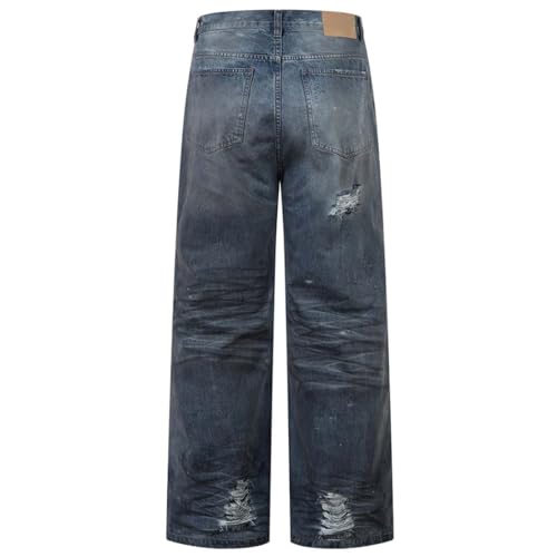 Men’s Painted & Splashed Baggy Jeans, Streetwear Loose Fit, Oversized Denim Trousers4