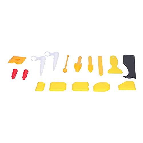 Garosa Kit de Dissolvant de Coulis en Silicone Dur 16 Pièces pour Sceller et Calfeutrer, Réparer Les Lacunes et éliminer la Colle Résiduelle,Grattoir