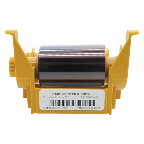 800033-840 YMCKO Color Ribbon Replacement for Zebra ZXP Series 3 ZXP3 Card Printer,True Colours iX Series 200 Prints