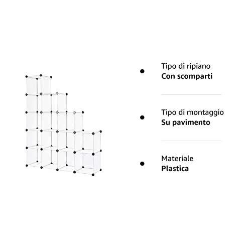 Dibea - Scarpiera modulare in plastica, con 16