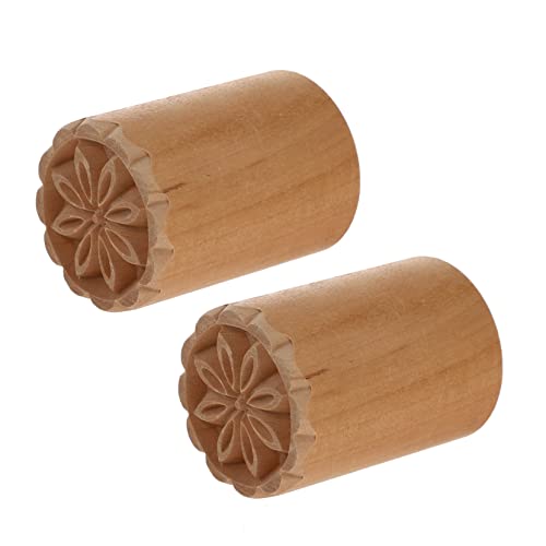 Garneck 2Pcs Wooden Dough Stampers Baking Accessories for Pastries and Breads Easy to Clean for Decorating Desserts