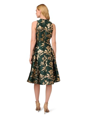Image of Adrianna Papell Printed Jacquard High-Low Hem Party Dress