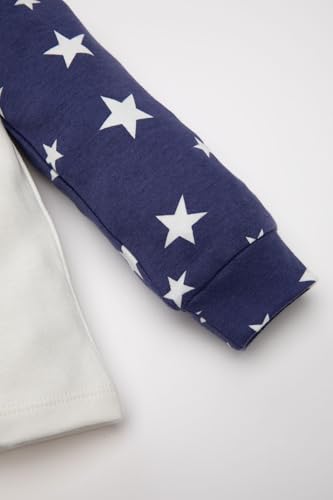 طقم بيجامة قطن من قطعتين بنقشة نجوم للأولاد البيبي، لون بنفسجي لعمر 24 إلى 36 شهر من ديفاكتو