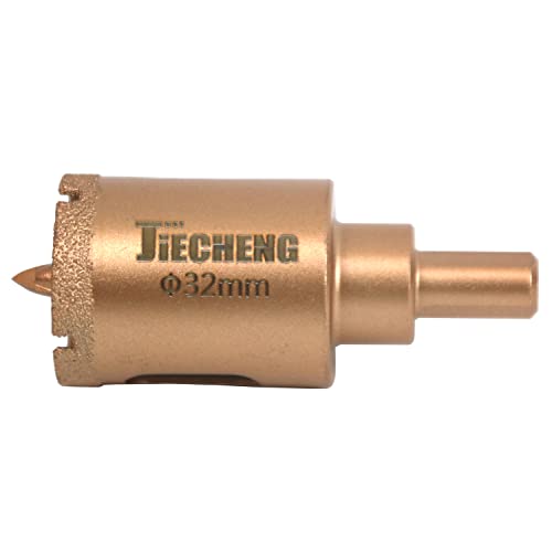 Image of Brazed Diamond 1-1 /4 inch Hole Saw with Center Drill Bit | 32mm, For Ceramic, Porcelain, Tile, Glass, For Granite, Quartz, Marble, Gemstone, Dry Drilling