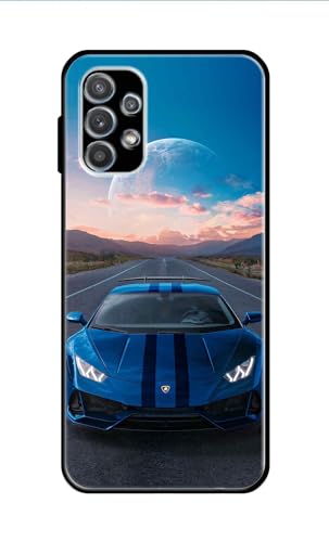 Image of Metal TPU Printed Back Cover for Samsung Galaxy A32 4G (Car with Moon View) 360 Degree Protection | Camera Protection -25092024(AR)