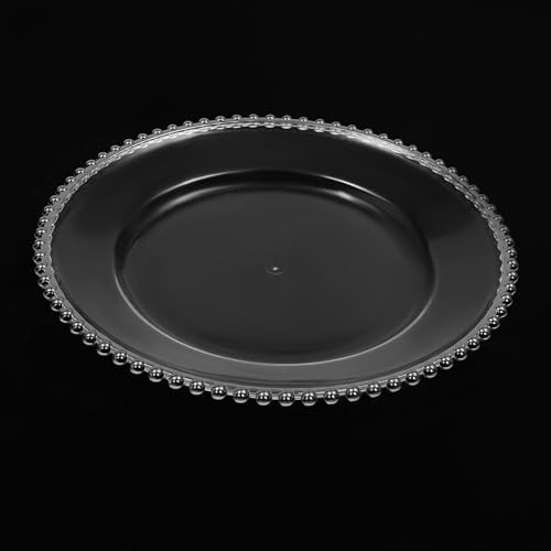 25 Platos Cargadores Plástico Redondo 13 in Plateados miniatura 6