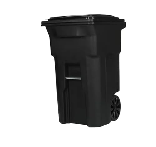 64 Gallon Black Garbage can with Wheels and lid
