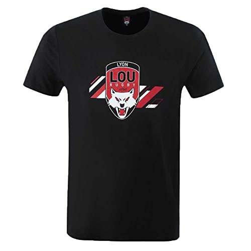 Macron Tshirt Enfant Lou Rugby Blason Try Officiel Lyon - Noir - 12 Ans