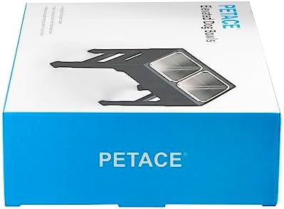 Petace Miska dla psa, 2 x miska dla psów ze stali nierdzewnej o pojemności 1600 ml, ze stojakiem dla małych, średnich i dużych psów, 4 regulowane wysokości
