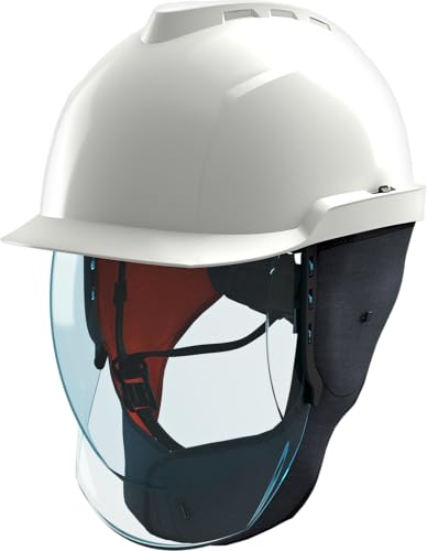 MSA V-Gard 950 Kit d'électricien – Casque de protection non ventilé avec visière à arc électrique (classe 2) – Casque avec cache-cou et oreilles