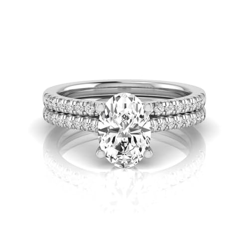 14K Gold 2.50 Carat Oval Lab Grown Diamond (2 Ct, F, VS1) IGI Certified Womens Engagement Wedding Ring Set2