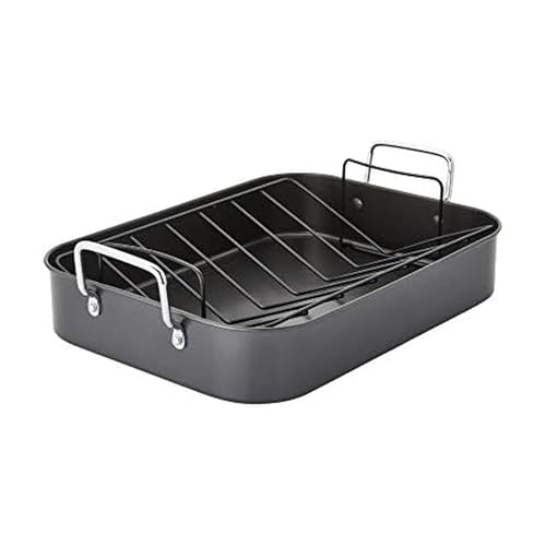 Chicago Mettalic Non-Stick Roasting Pan, 12-Inch X 16-Inch, Gray