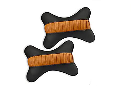 Auto Pearl Neck Rest Black Tan Strip Dot (Set Of 2 Pcs) For – All Cars