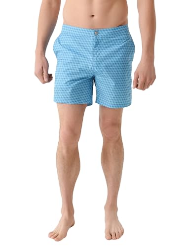 PETER MILLAR Men's Crown Crafted Men's Chiavari Cube Swim Trunk XL Blue
