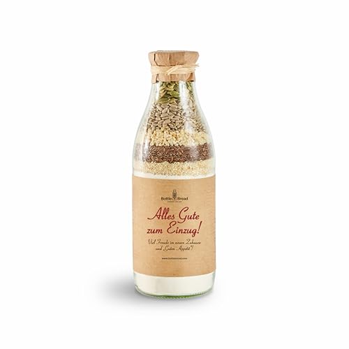 Brotbackmischung im Glas Alles Gute zum Einzug Backmischung im Glas Flasche Geschenk Geschenkidee Einzug Einzugsgeschenk Umzug