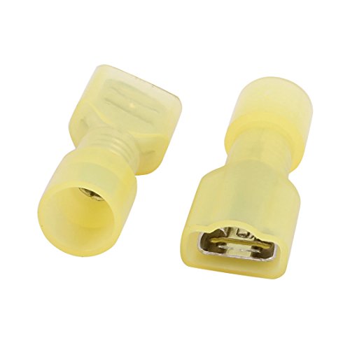 sourcingmap 30pcs 12-10AWG Wire Insulated 6.3mm Female Spade Crimp Terminal Connector Yellow - Image 2