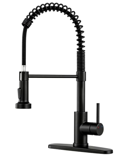 OWOFAN Kitchen Faucet with Pull Down Sprayer Matte Black