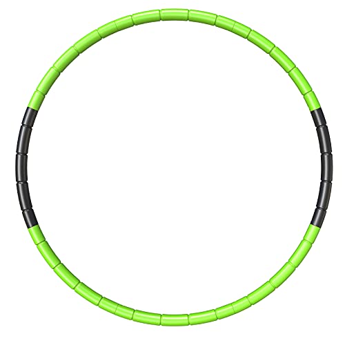 Kids Fitness Hoop - Weight & Size Adjustable - Children Body Shaping Gymnastics Toys - Diameter 26.5 Inches,Green