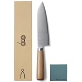 【抗菌炭化木】包丁工房 タダフサ 三徳包丁 170mm シルバー 日本製 [新潟県 三条産] 万能 よく切れる 魚 肉 野菜 栗材 庖丁工房 忠房 クロス付き