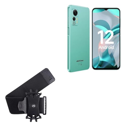 BoxWave Holster Compatible with Ulefone Note 14 - ActiveStretch Sport Armband, Adjustable Armband for Workout and Running - Jet Black