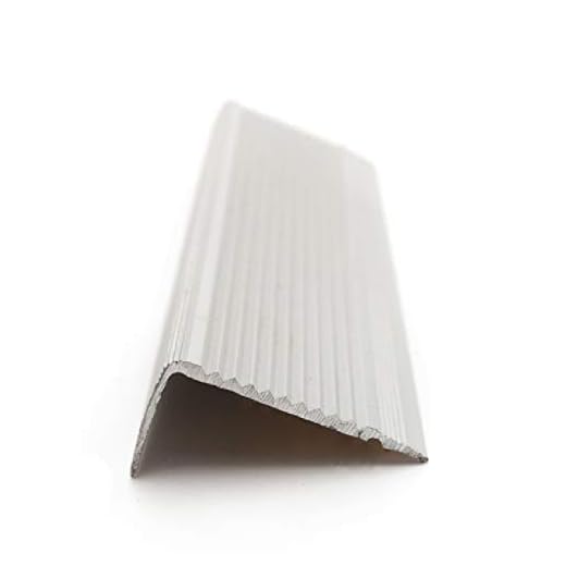 Labelnorme - nez de marche aluminium L strié - cornière pour escalier - nez de marche extérieur intérieur- profil d'angle à monter visser/adhésiver/coller