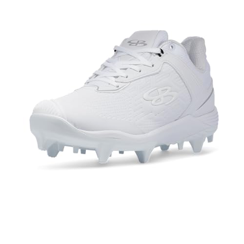 Boombah Viper Pro Women's Molded Cleat - Pitching Toe White/White - Size 7