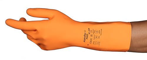 Ansell AlphaTec 87-208 Sicherheitsarbeitshandschuhe Mechanischer Schutz, Größe 10 (XL), Orange (12 Paar)