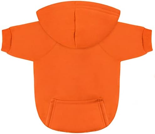 Idepet Dog Cat Hoodie Cotton Pet Coats Solid Color Clothing for Small Dogs Puppy Teddy Poodle Chihuahua (S, Orange)