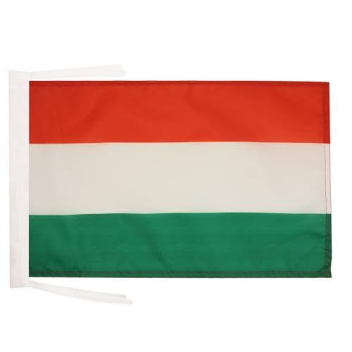 AZ FLAG - Drapeau Hongrie - 45x30 cm - Pavillon Hongrois 100% Polyester Avec Deux Cordelettes - 20g