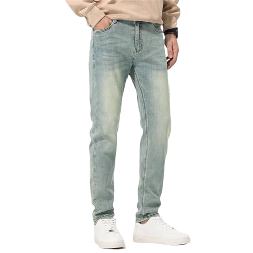 Mens Baggy Straight Korean Jeans Pants Denim Trousers Streetwear Denim Jeans Vintage Blue 38