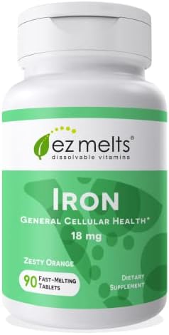 EZ Melts Dissolvable Iron Supplement 18 mg, Sugar-Free, 3-Month Supply