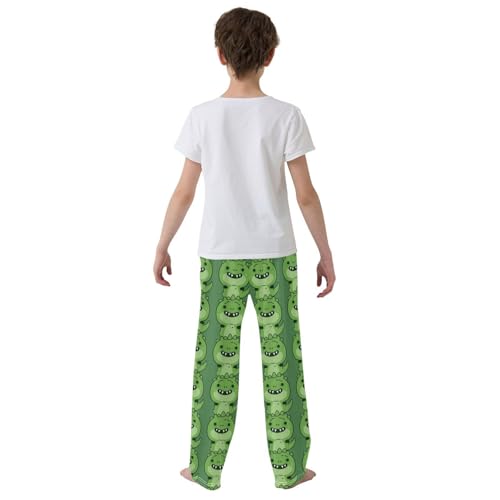 Pajama Bottoms, Green Dinosaur Pattern Slee Pants Lounge Wear Pajamas Long Pant Sleepwear Pjs3
